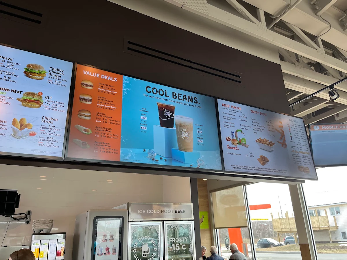 Menu, A&W Canada