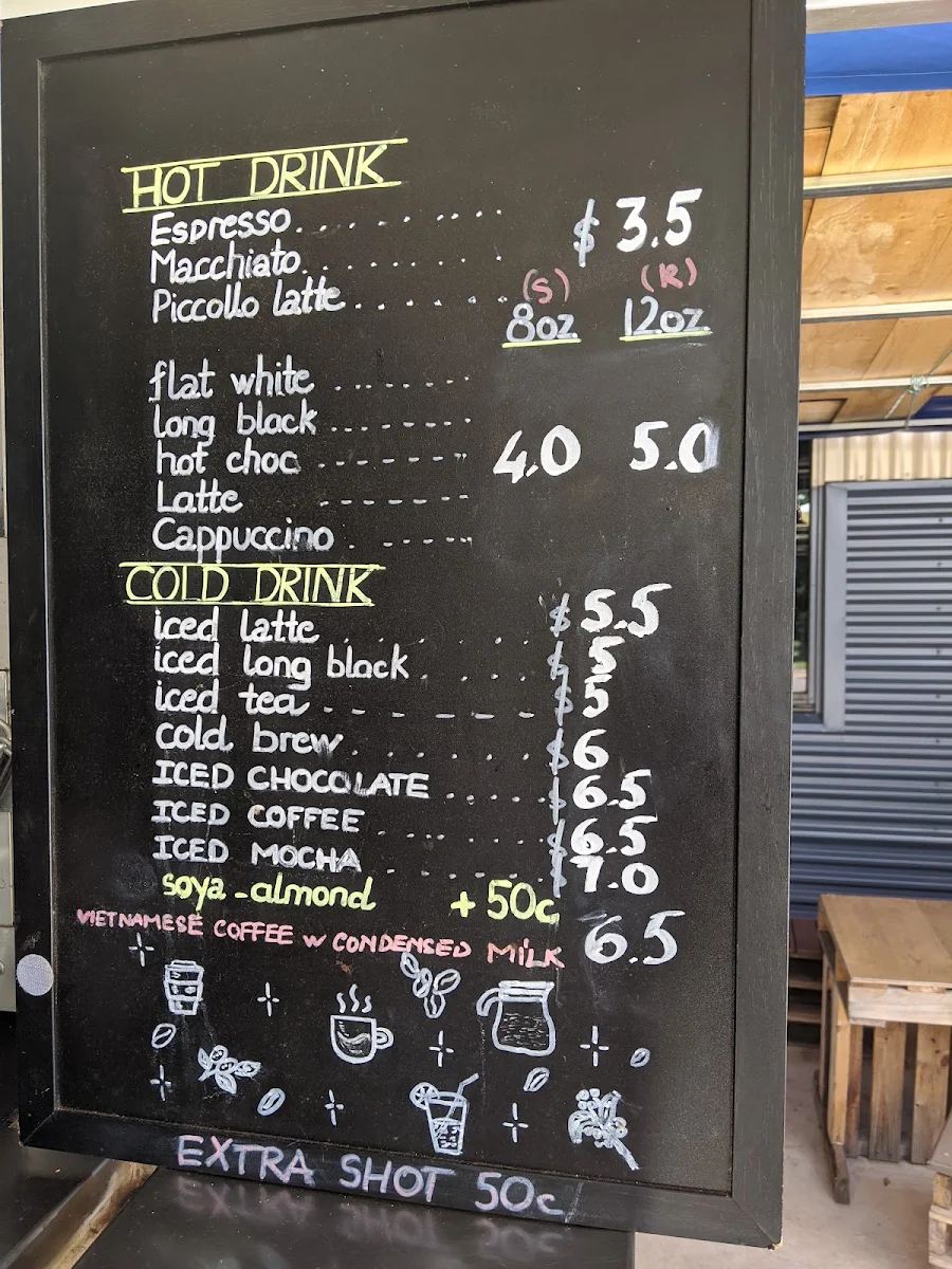 Menu, P and P Coffee