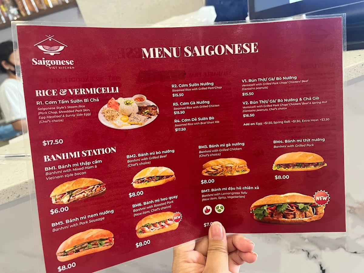 Menu, Saigonese Viet Kitchen