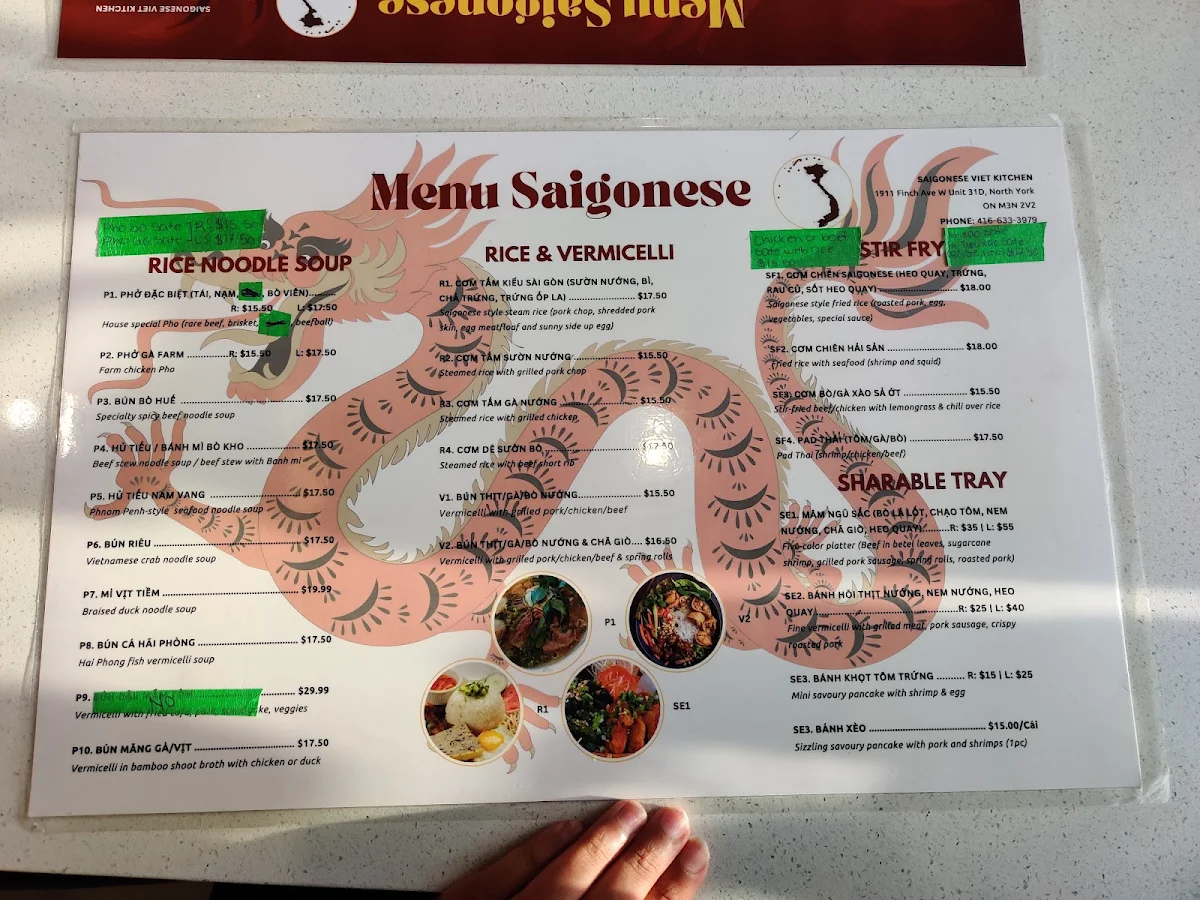 Menu, Saigonese Viet Kitchen