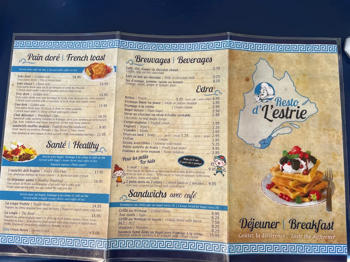 Menu, Resto d'l'estrie
