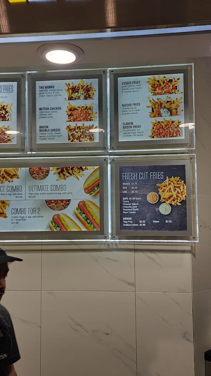 Menu, New York Fries Pacific Centre