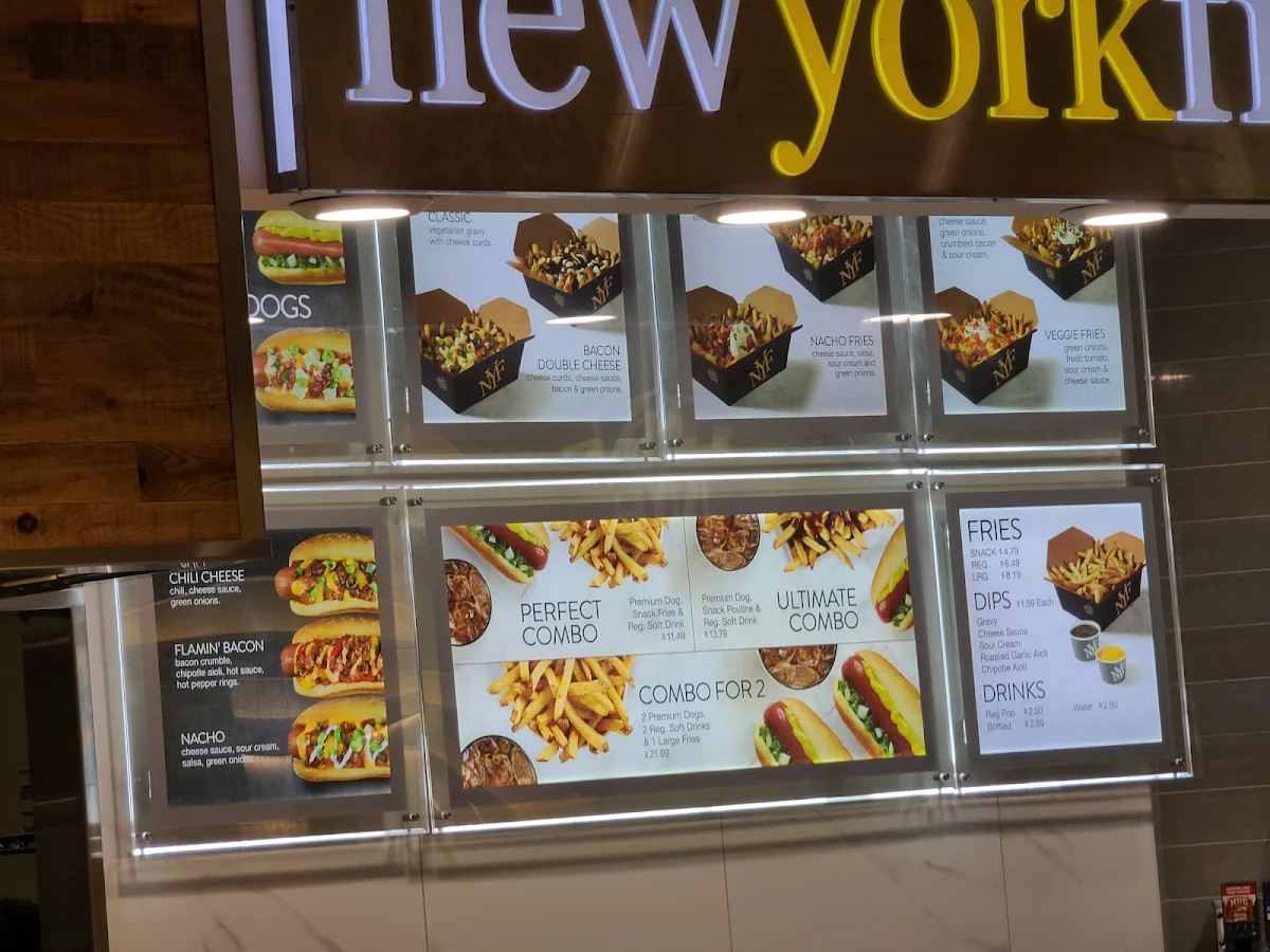 Menu, New York Fries Pacific Centre