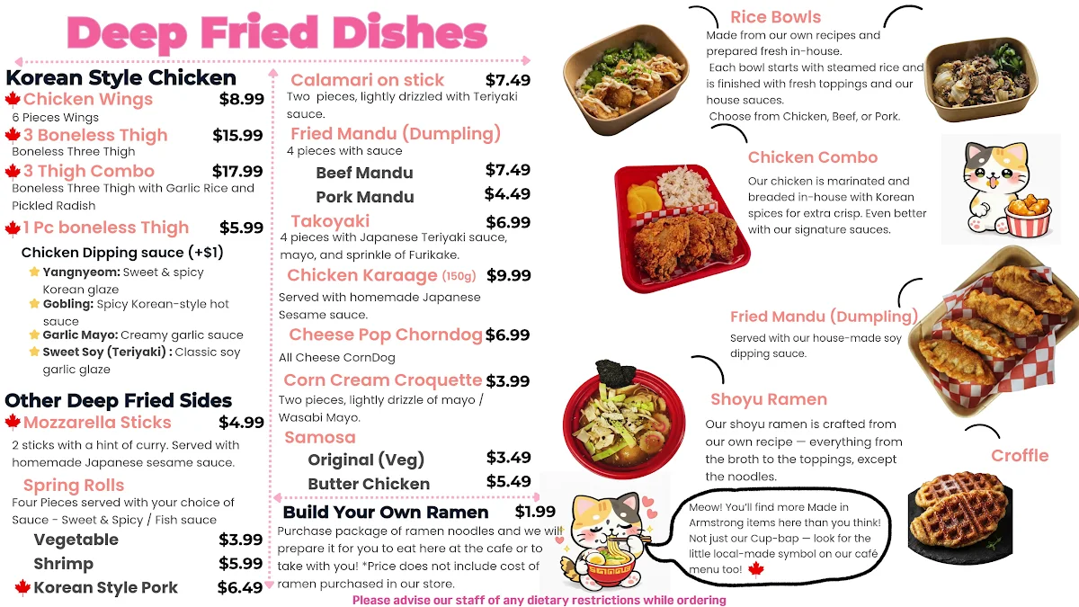 Menu, Tiffany's Asian Treats