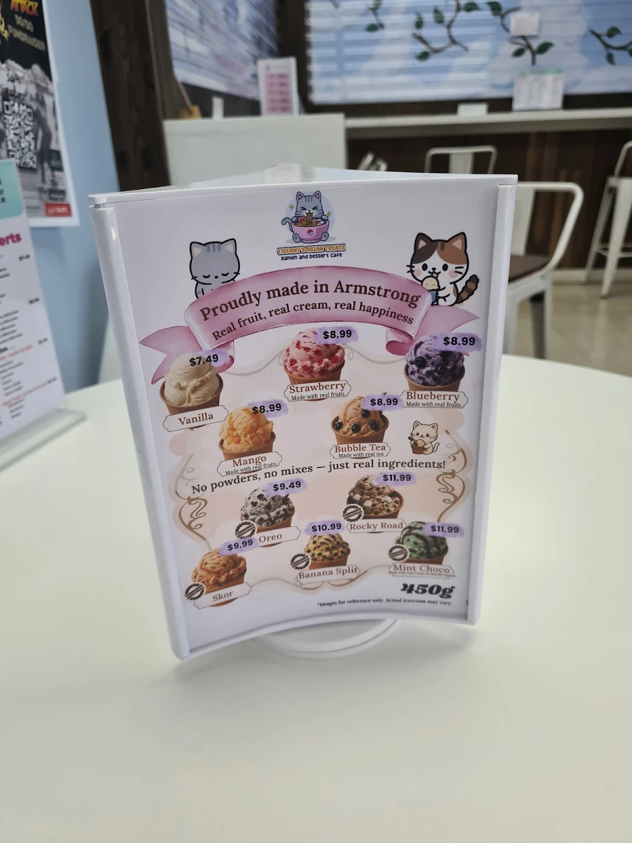 Menu, Tiffany's Asian Treats