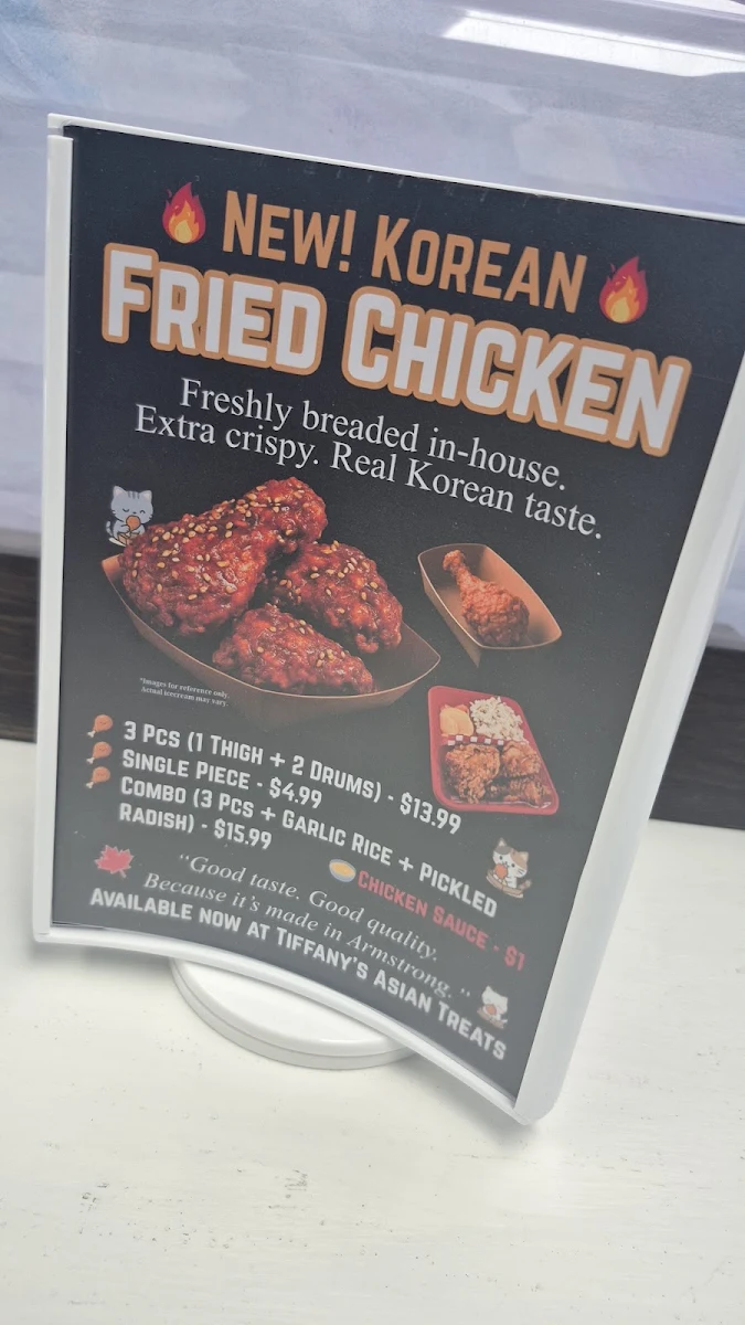 Menu, Tiffany's Asian Treats
