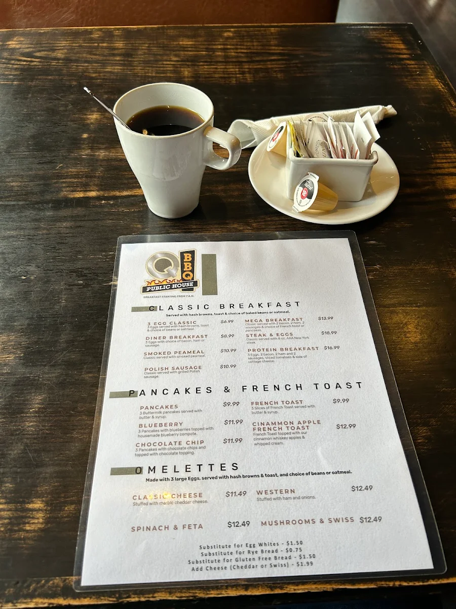 Menu, Q BBQ Public House