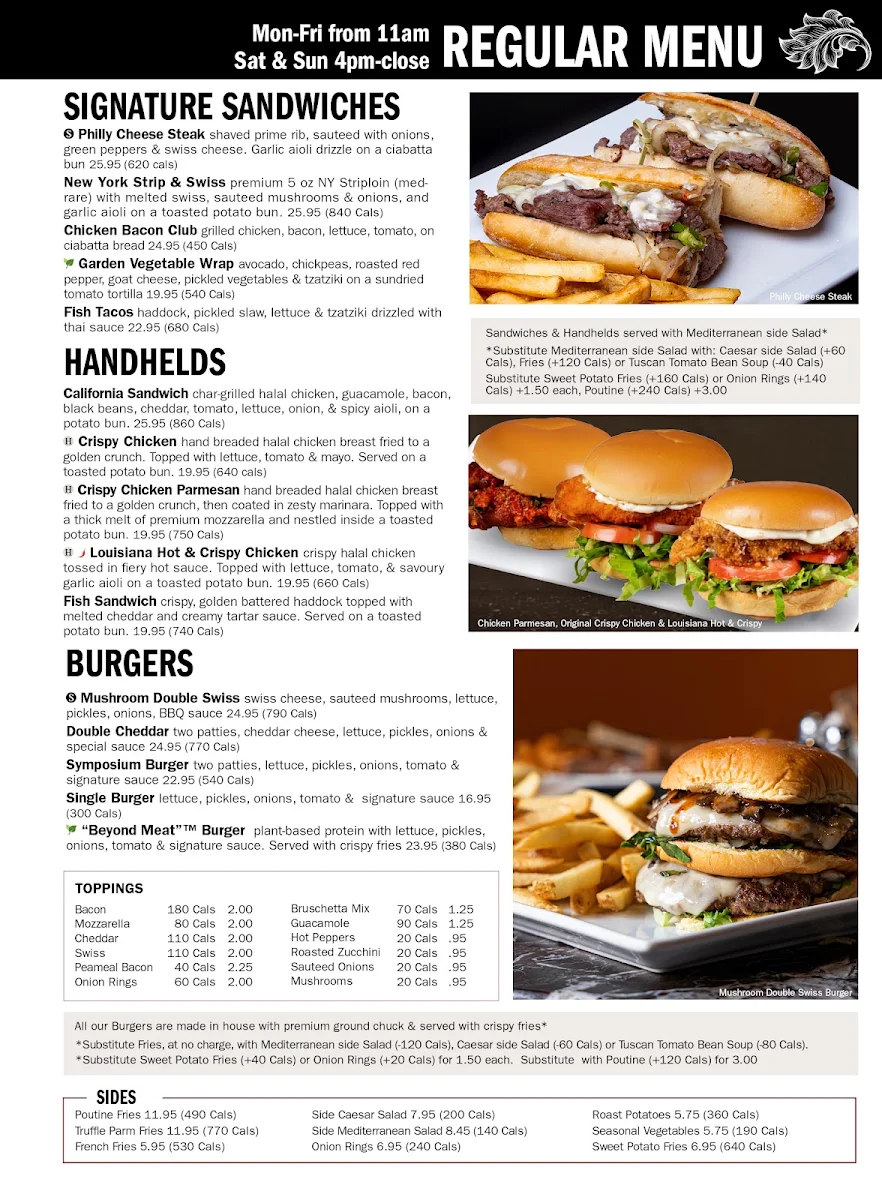 Menu, SymposiumCafeRestaurant Georgetown