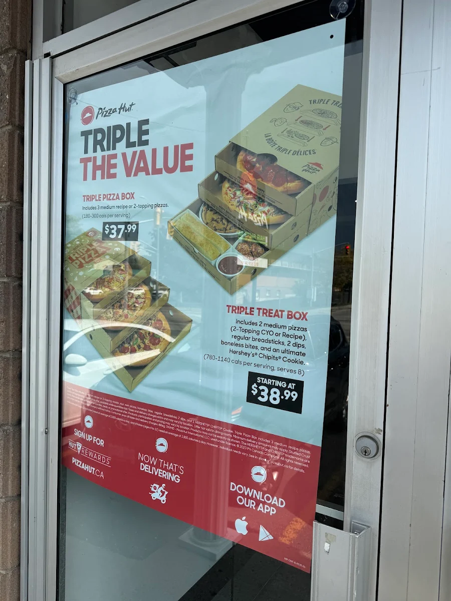 Menu, Pizza Hut