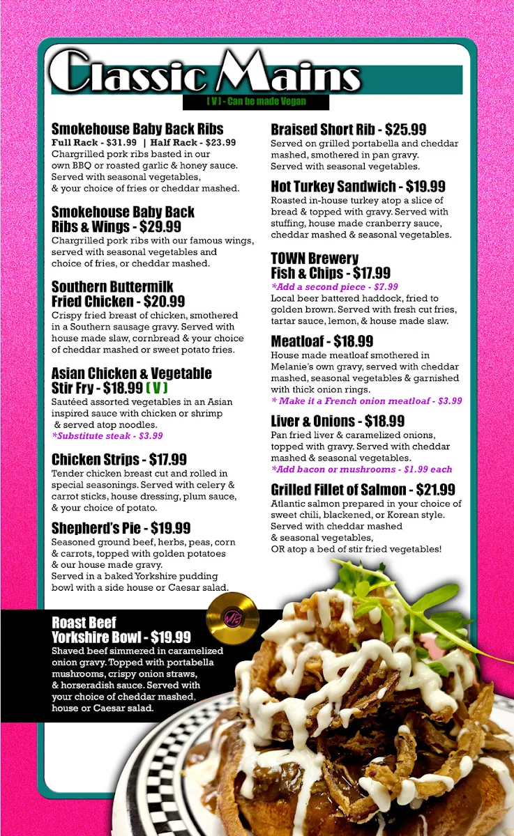 Menu, Melanie Pringles Restaurant