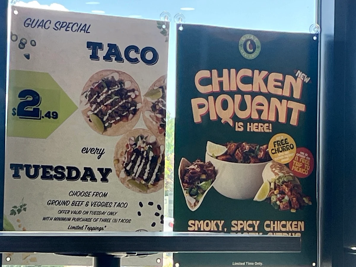 Menu, Guac Mexi Grill