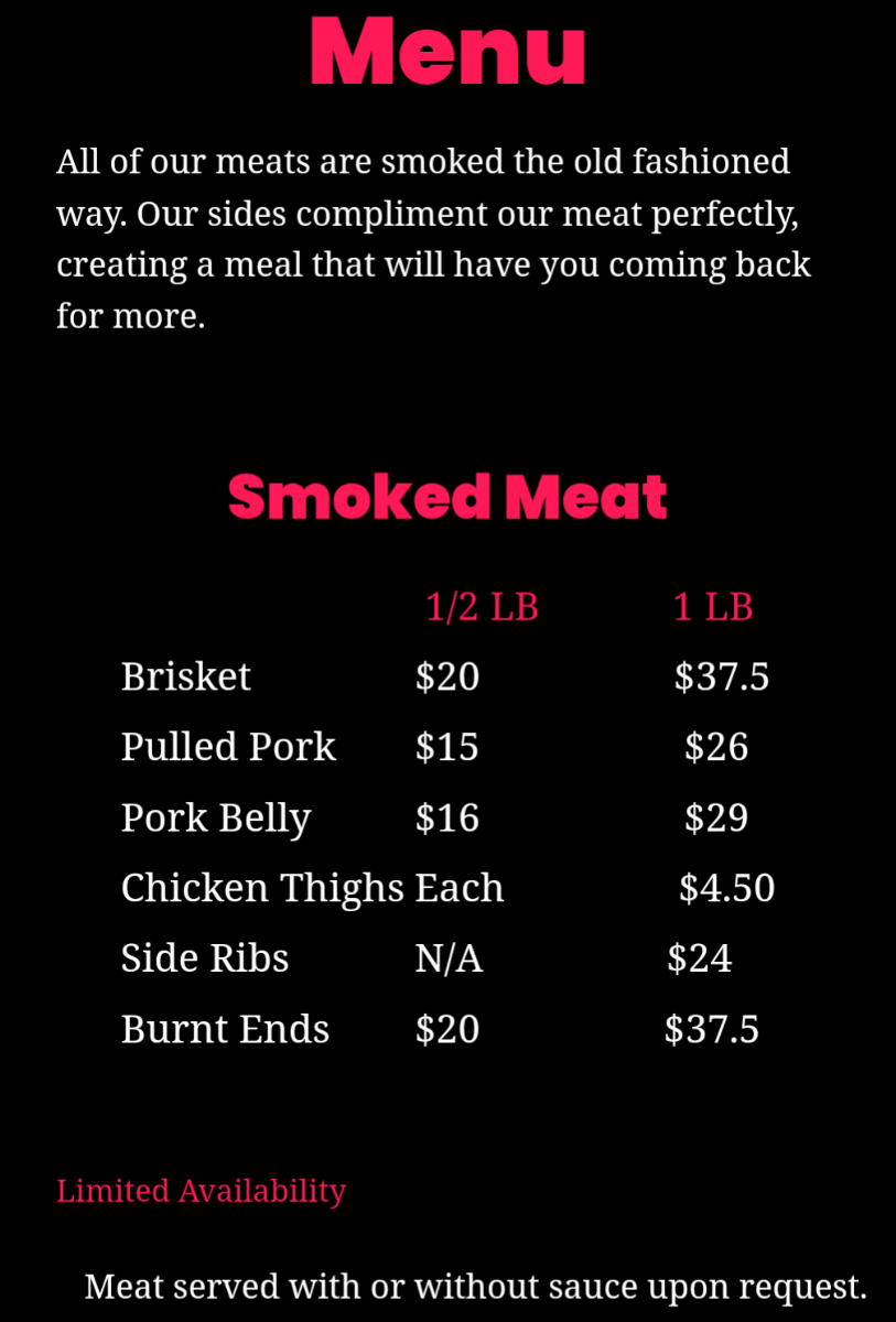 Menu, Brisket Daddy BBQ - Highway 7