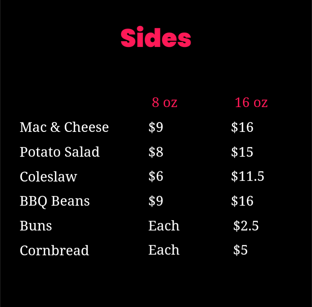 Menu, Brisket Daddy BBQ - Highway 7