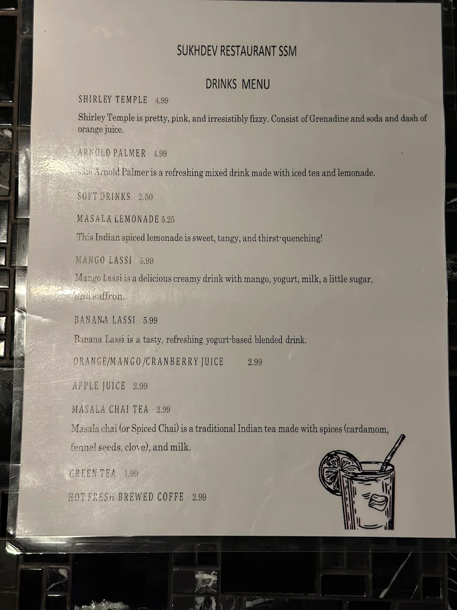 Menu, Sukhdev Restaurant Sault Ste. Marie