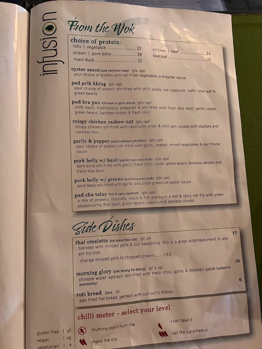 Menu, Infusion Cafe & Thai IS NOW KNOWN AS Alangkarn Thai Restaurant
