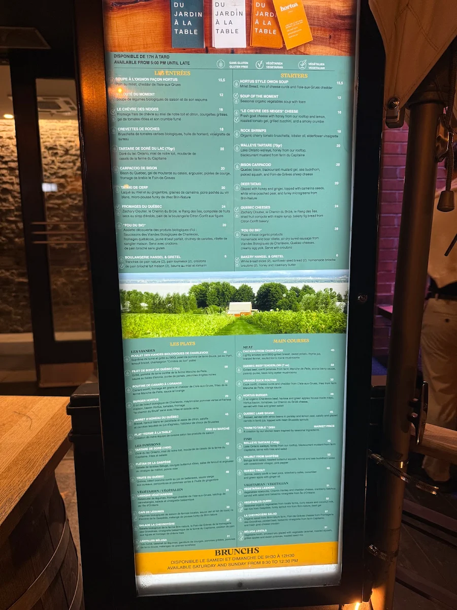 Menu, Bistro Hortus