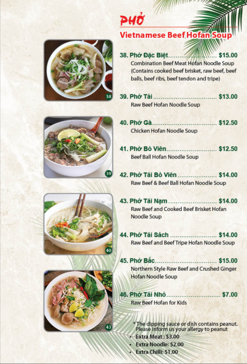 Menu, Hủ Tiếu Mì BẾN TRE