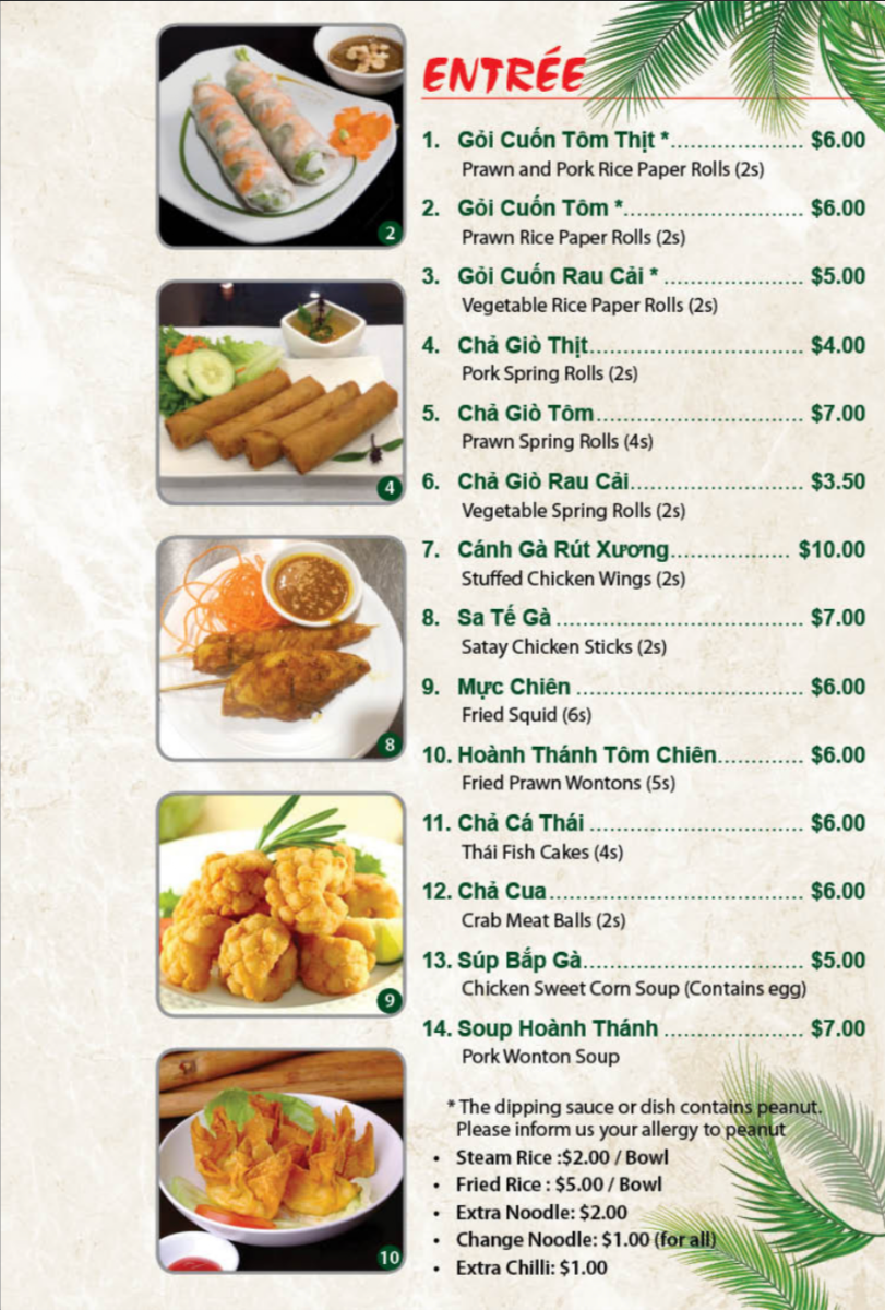 Menu, Hủ Tiếu Mì BẾN TRE