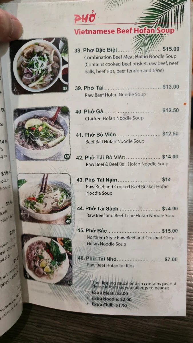 Menu, Hủ Tiếu Mì BẾN TRE