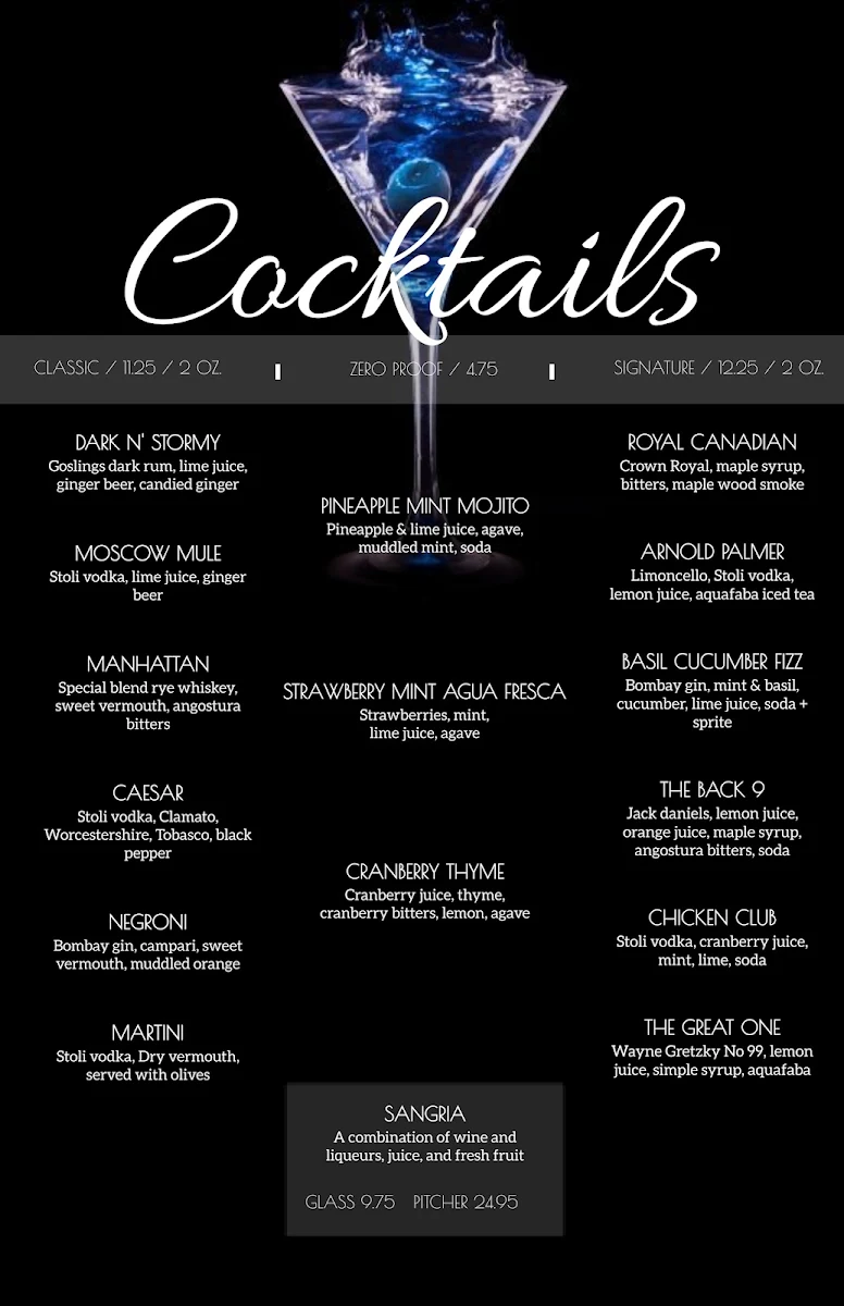 Menu, Linx Kitchen + Social