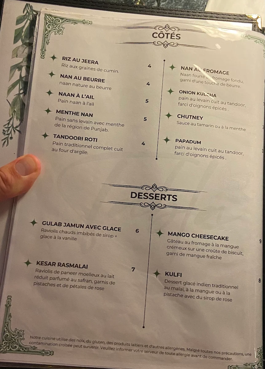 Menu, Restaurant Tabla