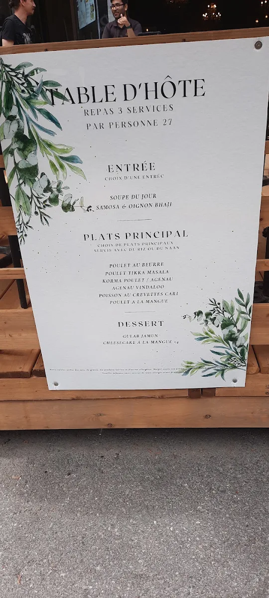 Menu, Restaurant Tabla