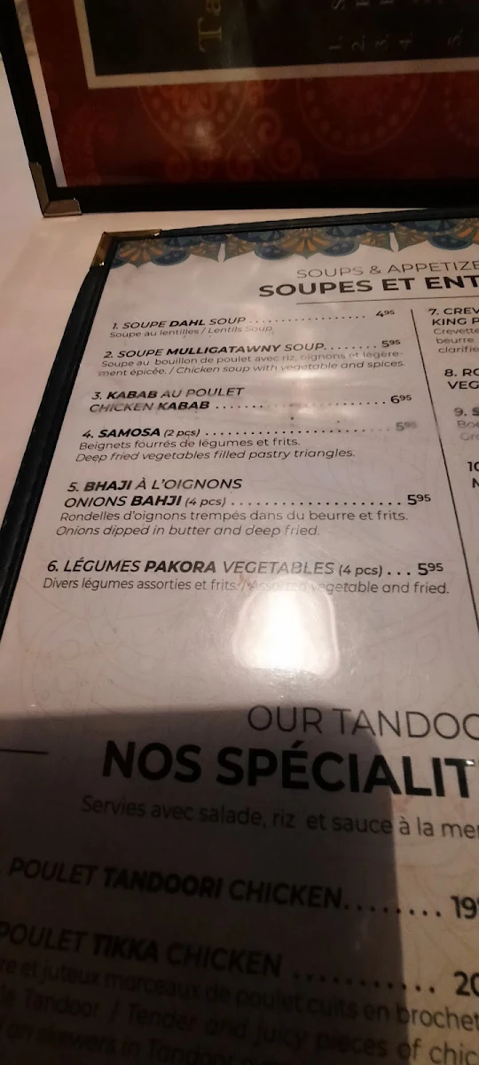 Menu, Restaurant Tabla