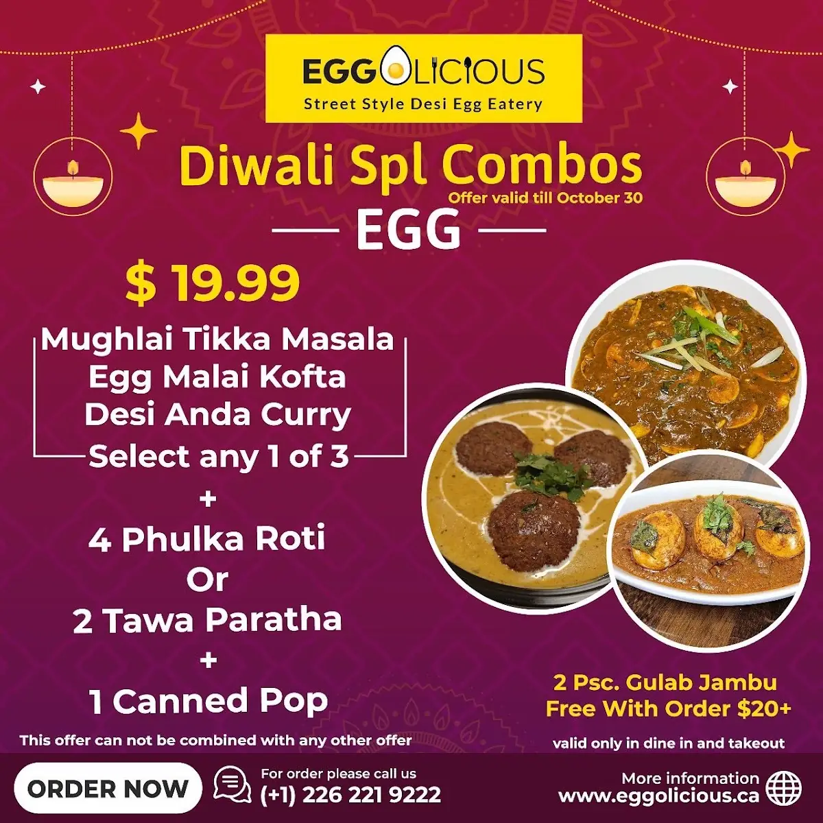 Menu, Egg N Spice Indian restaurant windsor