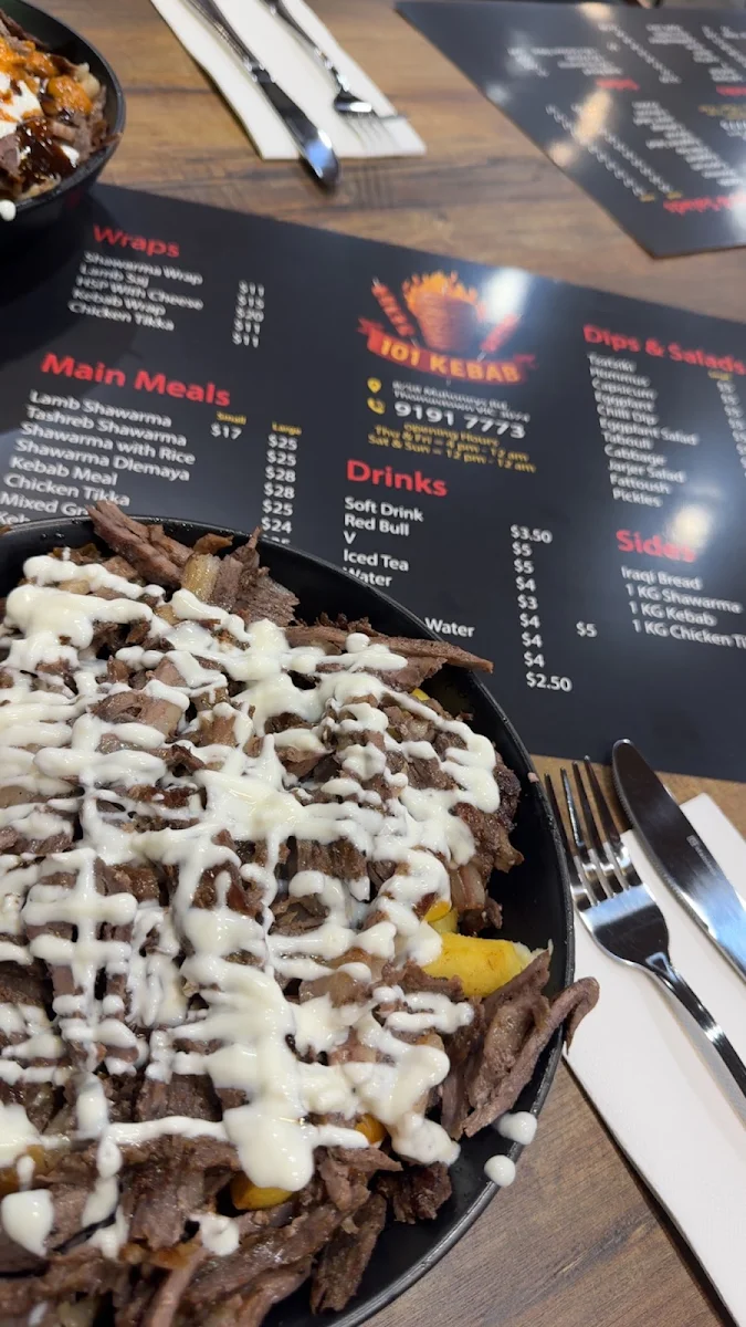 Menu, 101 kebab