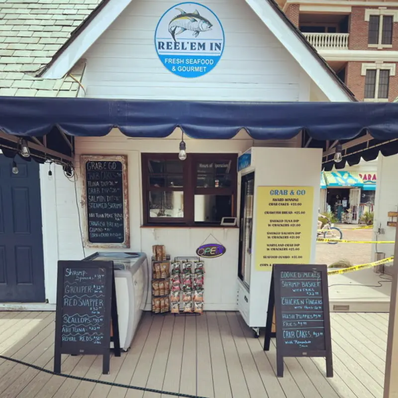 Reel ‘Em In Fresh Seafood and Gourmet of Seacrest located in Peddler's Pavilion on 30A