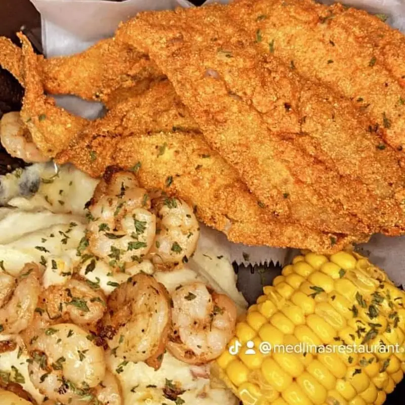 6 Pcs Jumbo Fried Shrimps Dinner with Two Sides