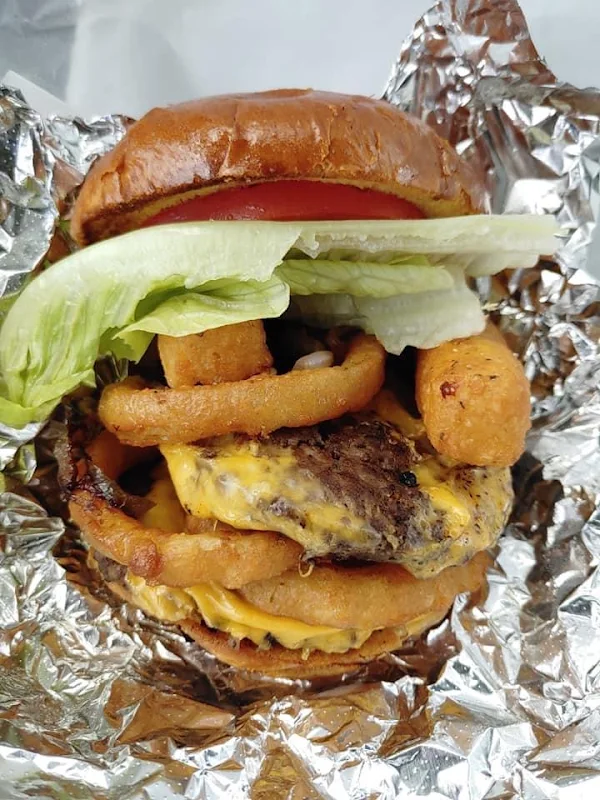 BBQ Burger with fries