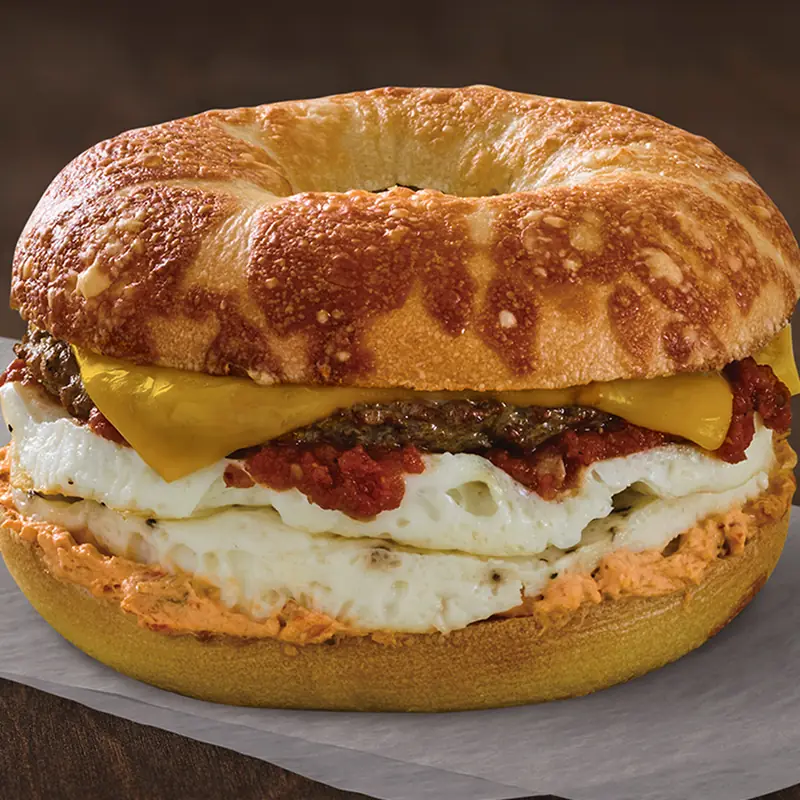 Turkey-Sausage & Cheddar Egg Sandwich