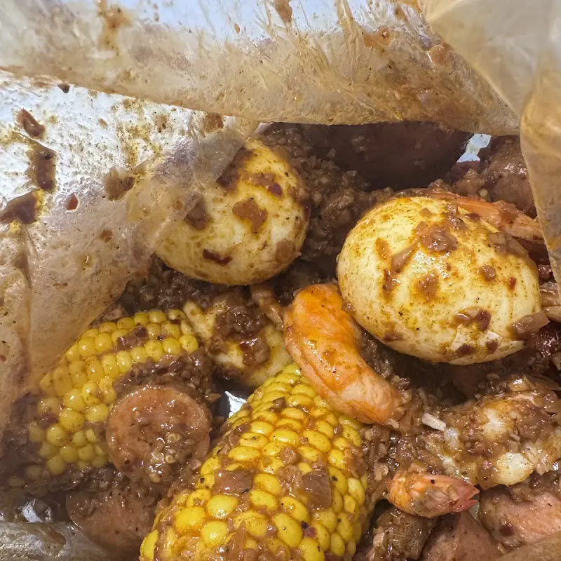 Seafood boil rice bowl