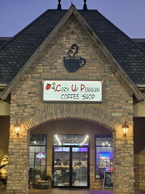 Cozy Up Penguin Coffee Shop