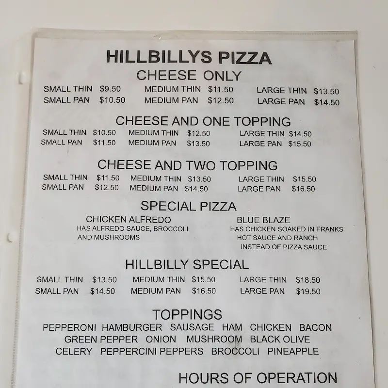 Hillbilly's Pizza