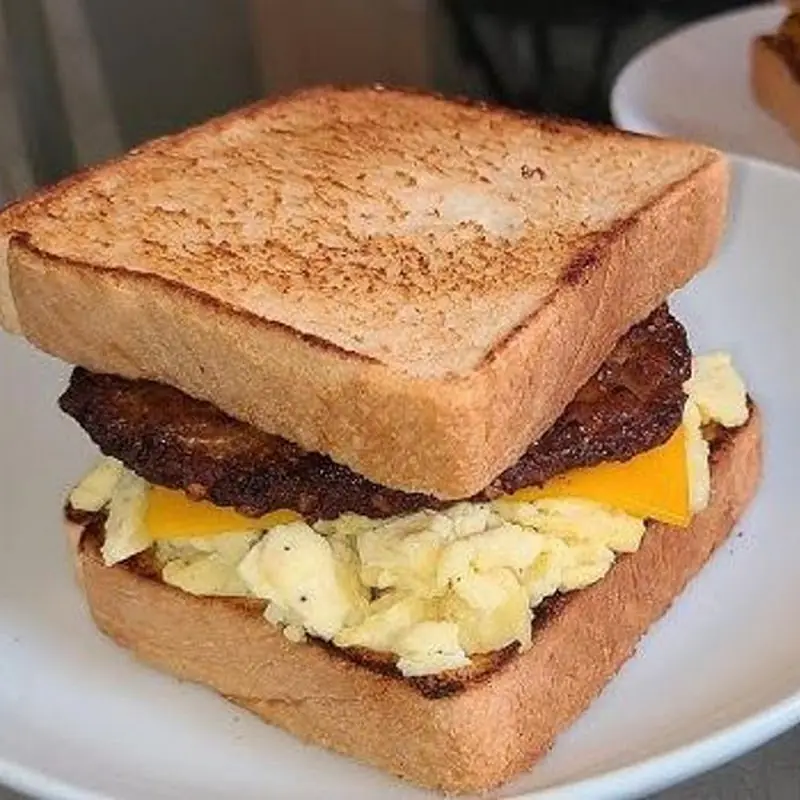 Bacon, Eggs and Cheese on Toast