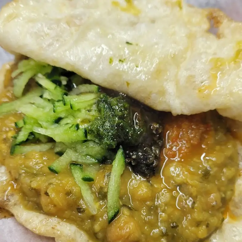 Curry Shrimp, Rice and Dhal with Salad
