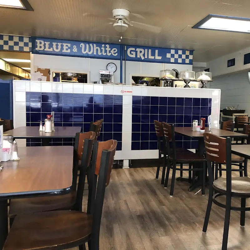 Blue and White Grill