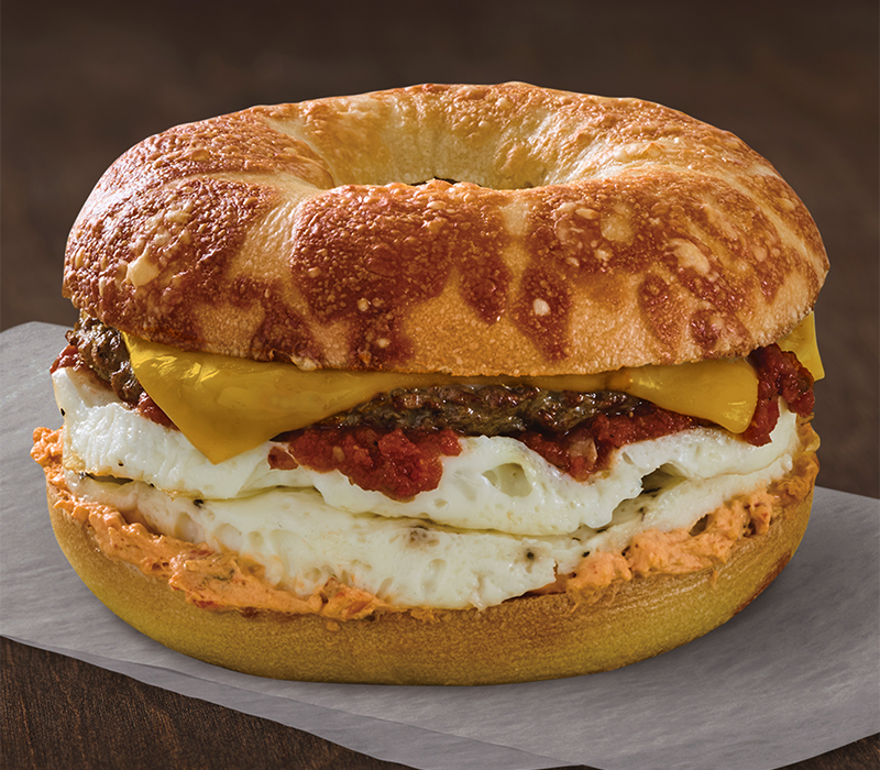 Turkey-Sausage & Cheddar Egg Sandwich