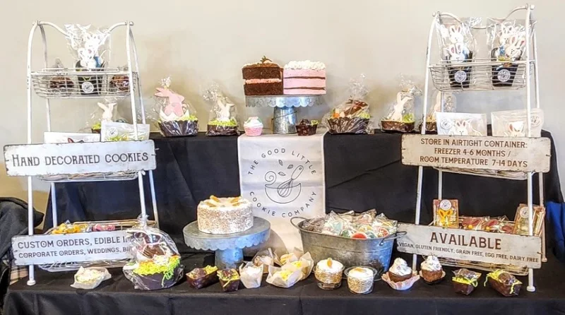 The Good Little Cookie Company Store opens October 2026. Find us at local markets and fairs. We do custom orders.