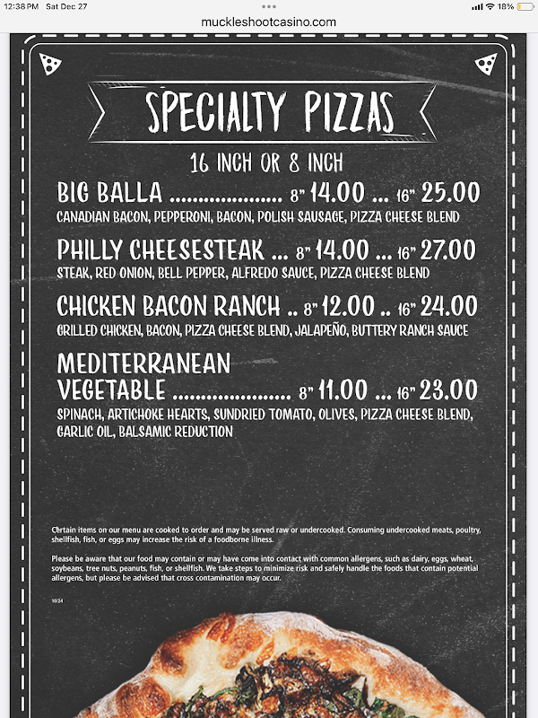 Pizza at Muckleshoot Casino Resort