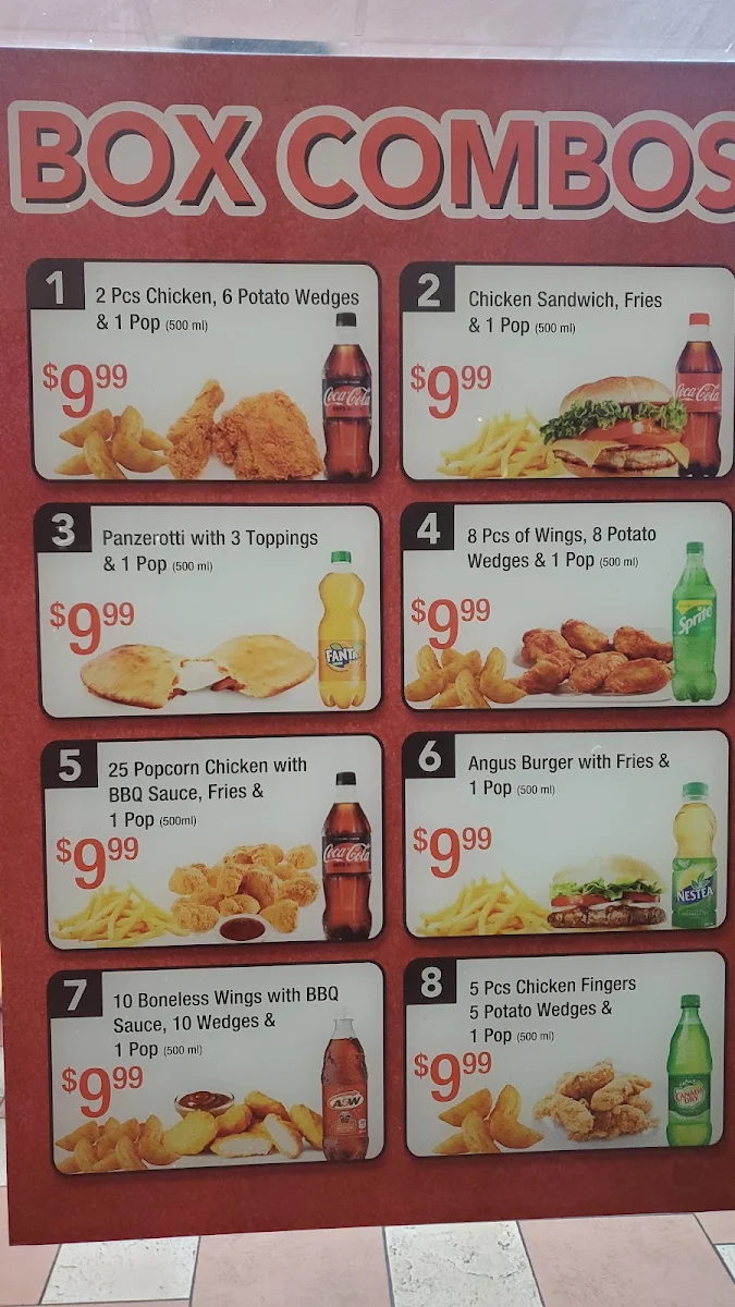 Menu, Double Double Pizza & Chicken