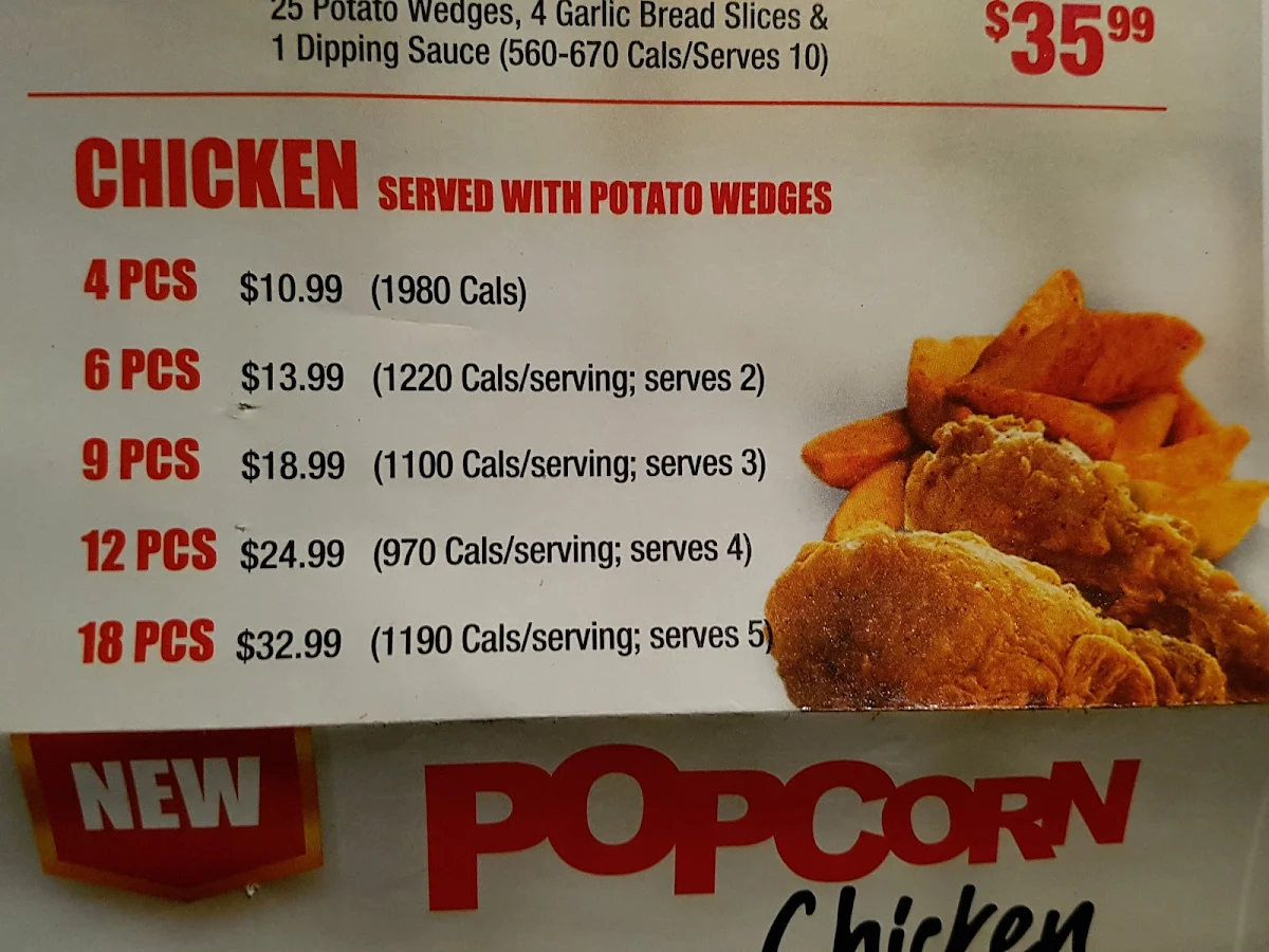 Menu, Double Double Pizza & Chicken