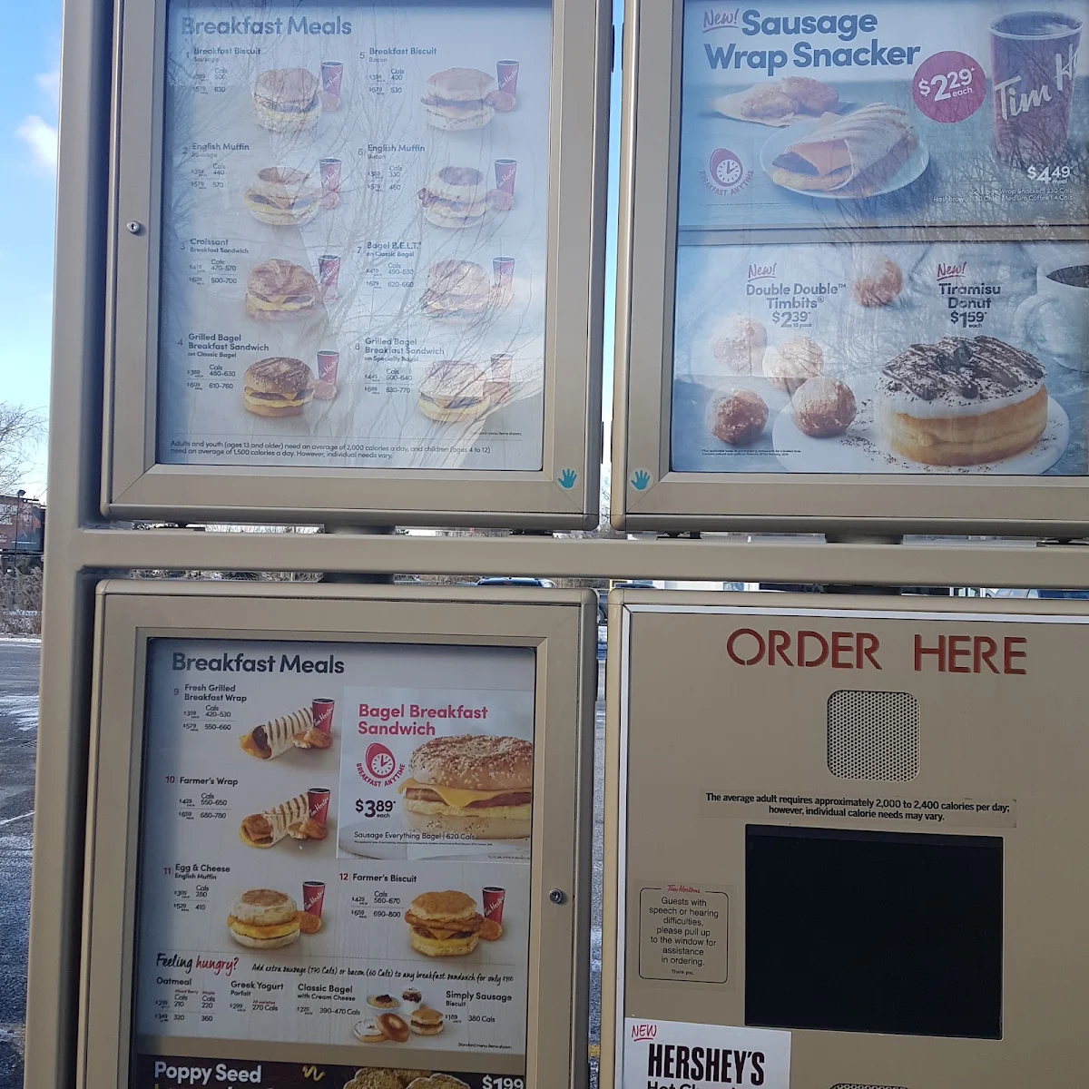 Menu, Tim Hortons