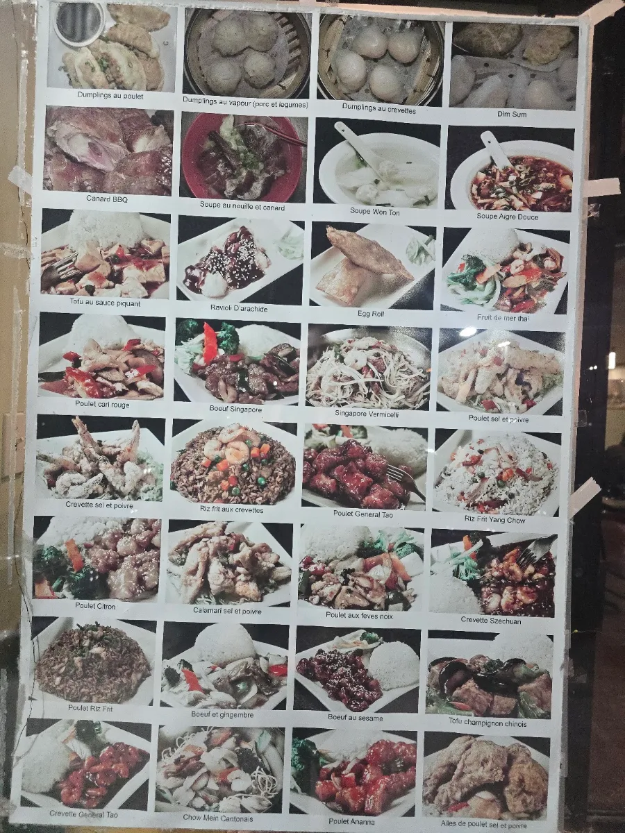 Menu, wok cafe des sources