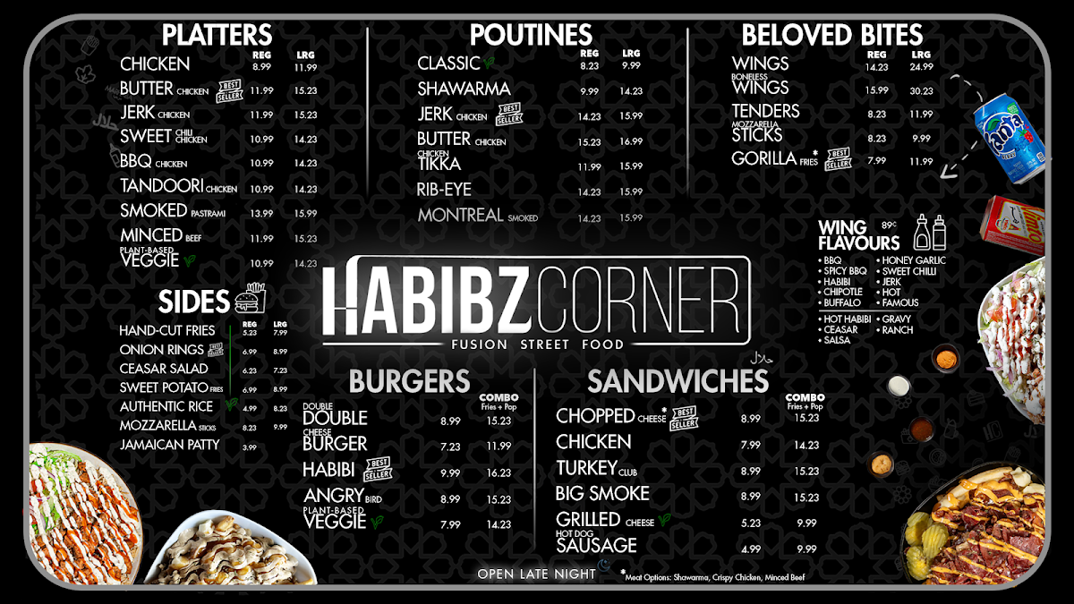 Menu, Habibz Corner