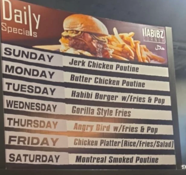 Menu, Habibz Corner