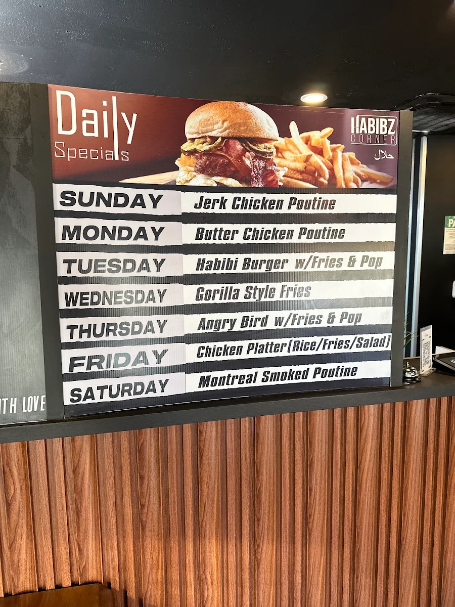 Menu, Habibz Corner