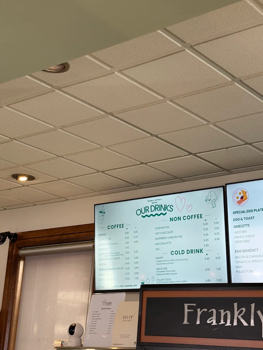 Menu, Frankly Coffee And Bistro